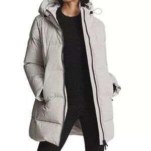 Reiss Astrid Mid Length Down Puffer Coat in Neutral Size M